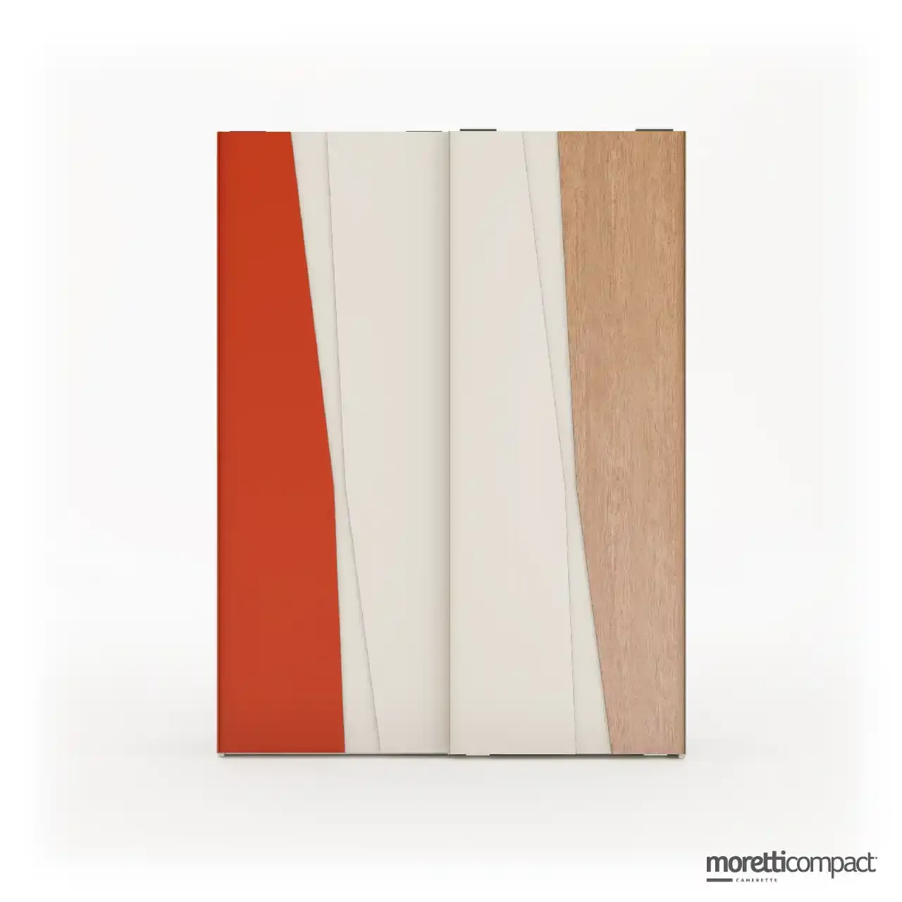 Armadio scorrevole Flake Moretti Compact con rovere, quarzo e corallo