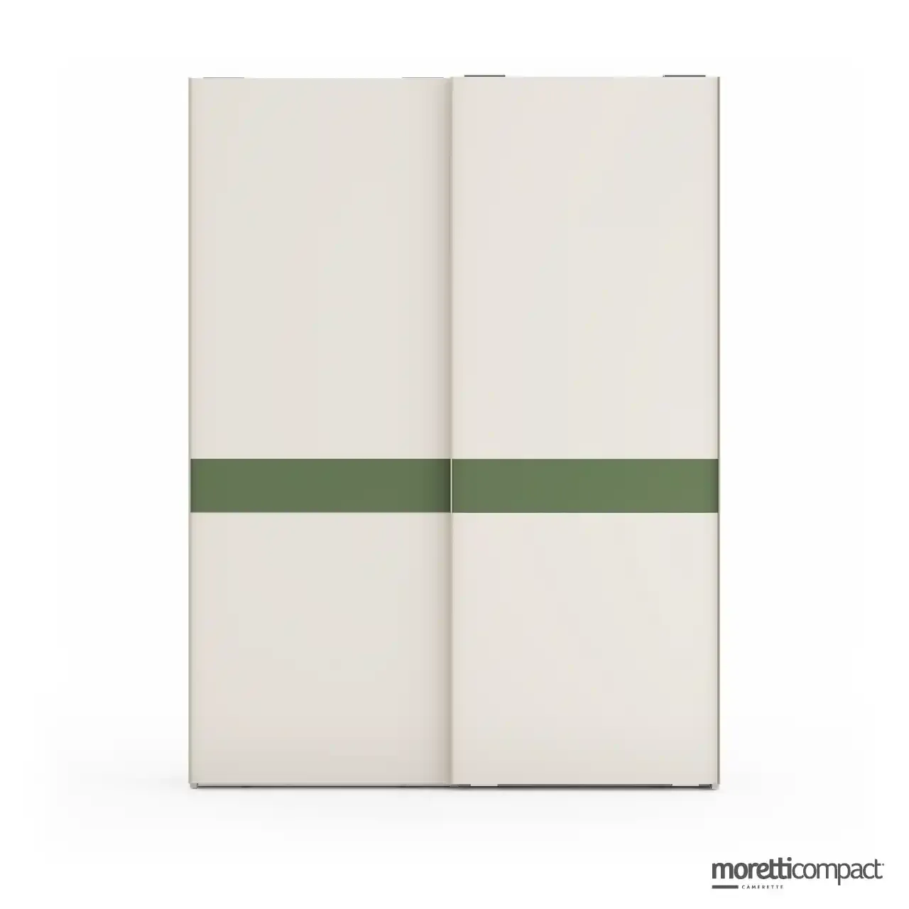 Armadio scorrevole Thin Moretti Compact quarzo con inserto verde bosco