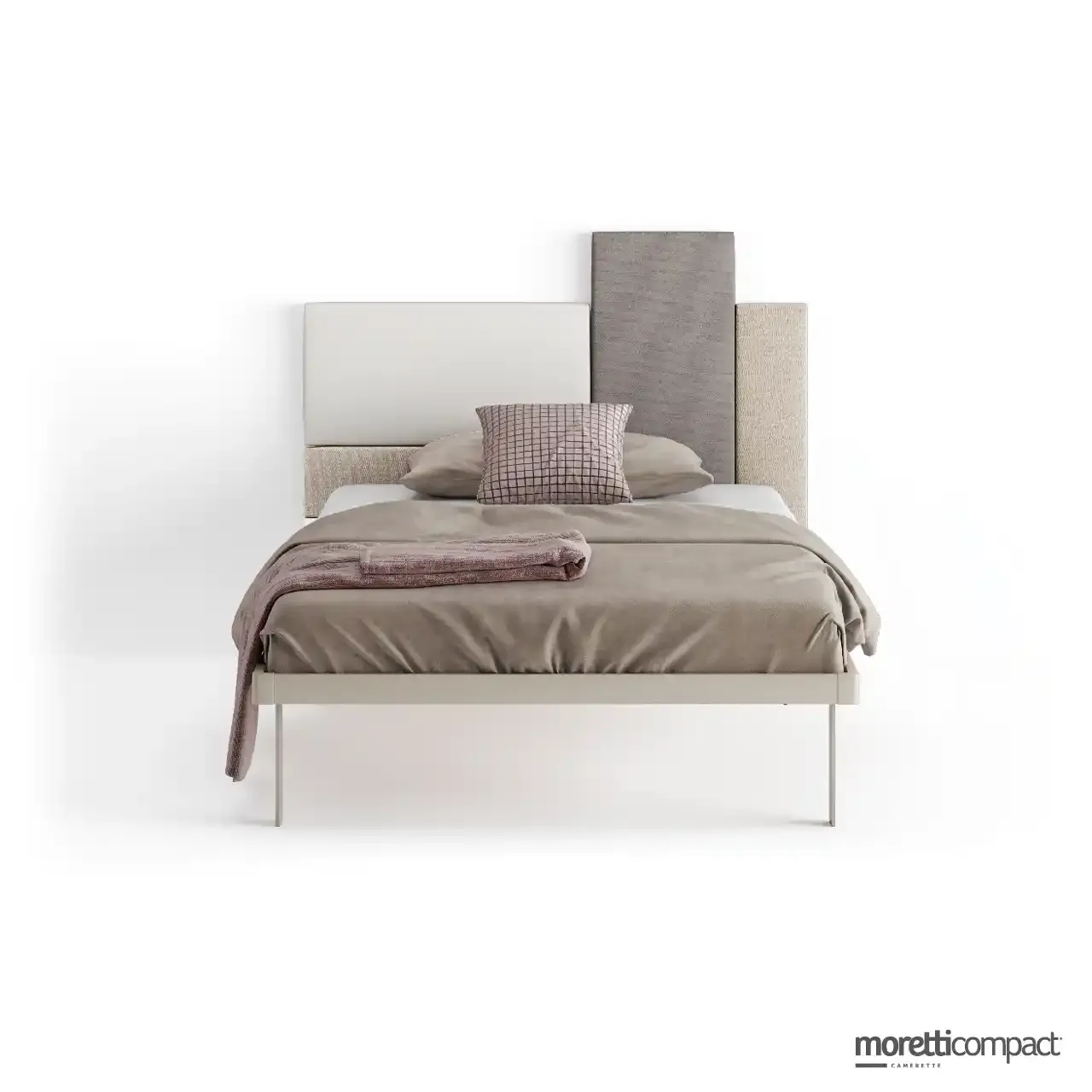 Letto sommier Moretti Compact con giroletto Tech e pannelli Tetris