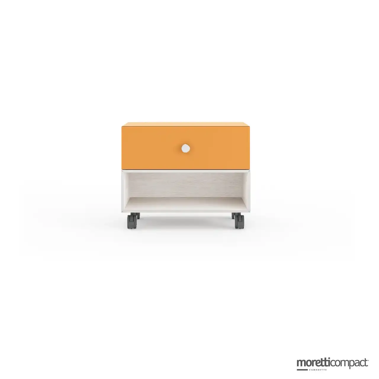 Wallbox su ruote Moretti Compact in betulla con cassetto ocra