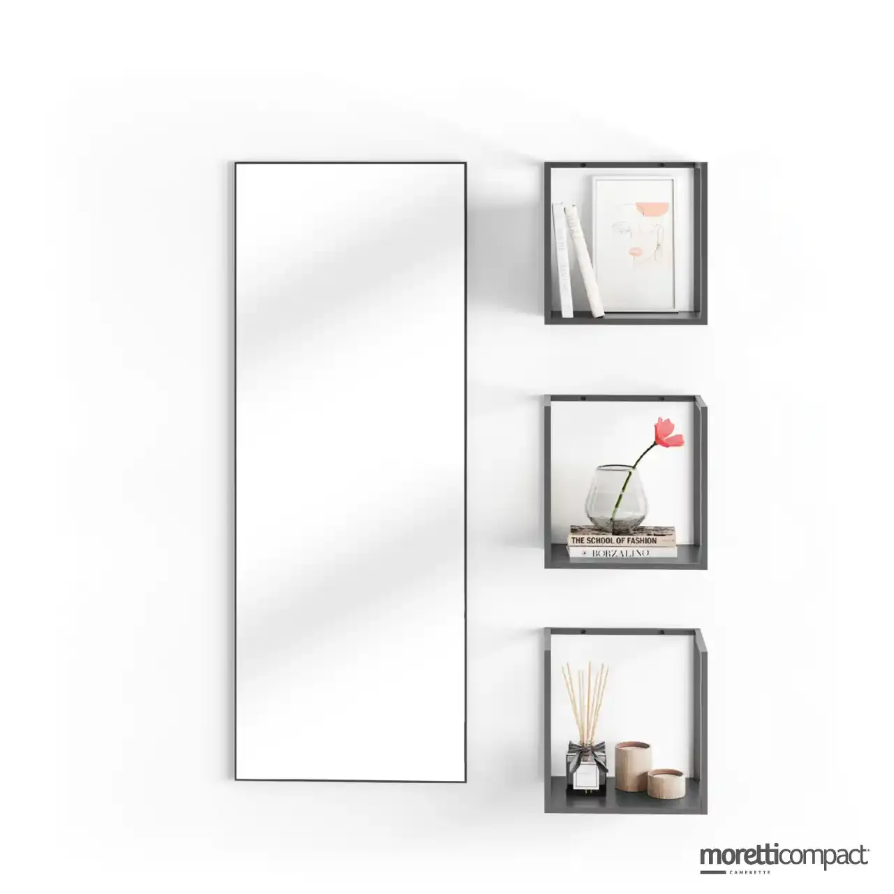 Specchiera Profile Moretti Compact con elementi Air Frame sospesi