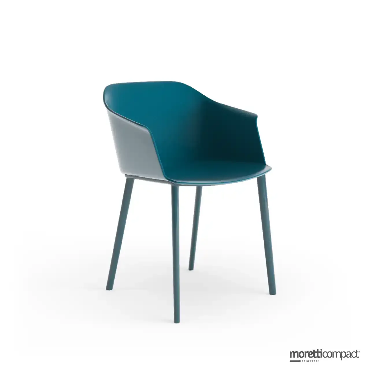 Poltroncina Mirò Moretti Compact con base e scocca tono su tono