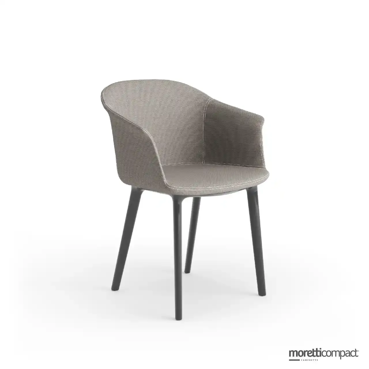 Poltroncina Mirò Moretti Compact imbottita in tessuto con base nera