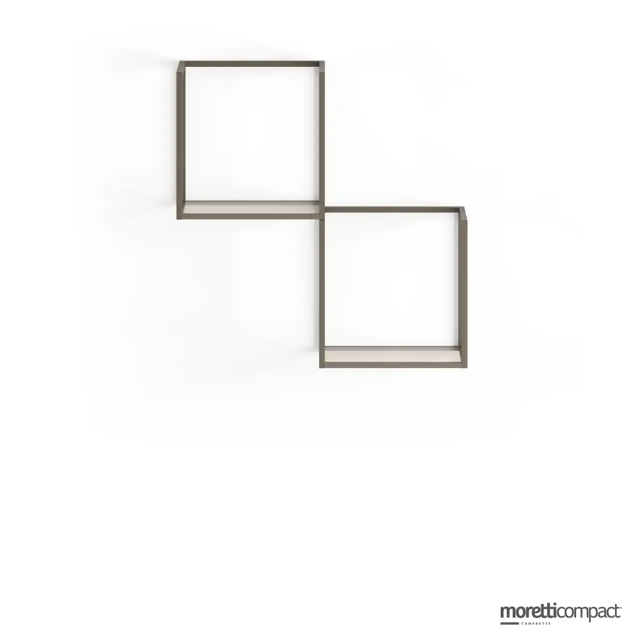 Moduli Air Frame Moretti Compact laccati pietra con pianetti in vetro bronzo