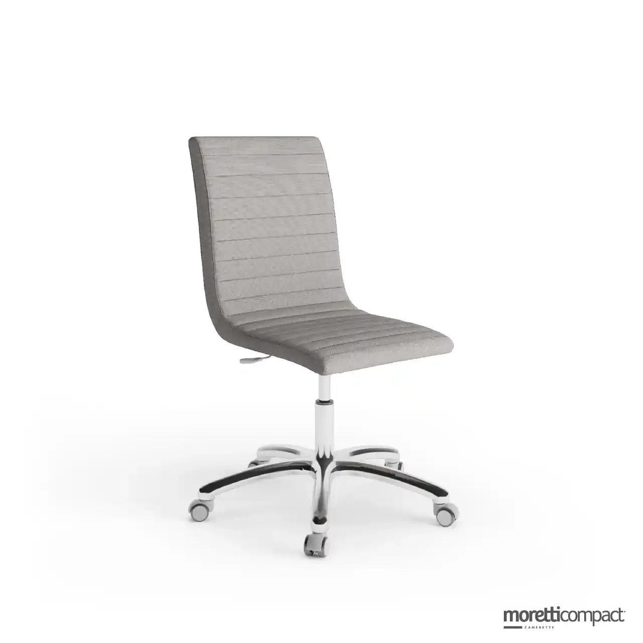 Sedia Diva Moretti Compact imbottita con base in alluminio lucido