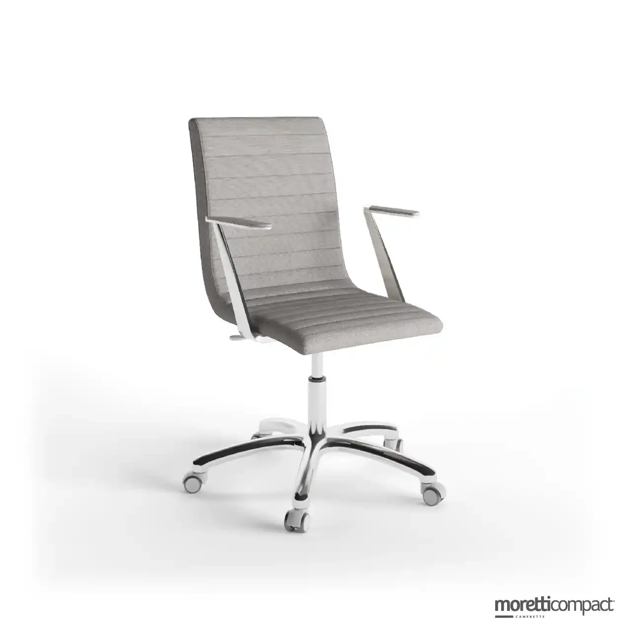 Sedia Diva Moretti Compact con braccioli e base in alluminio