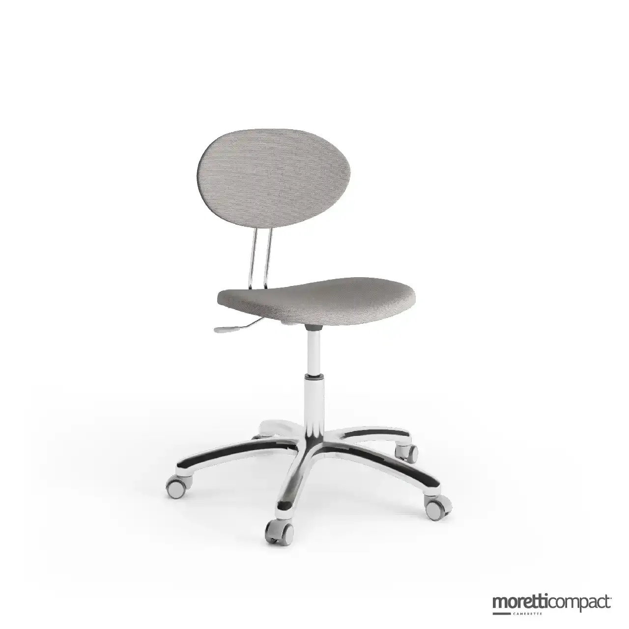 Sedia Flap Moretti Compact imbottita con base in alluminio lucido