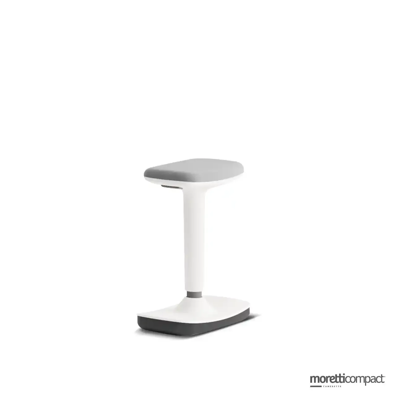 Sgabello Rock Moretti Compact con base bianca e seduta imbottita