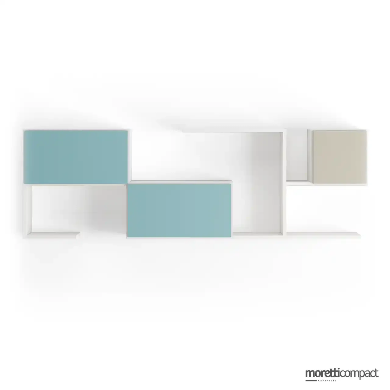 Libreria Outline sospesa Moretti Compact lunga 252 cm