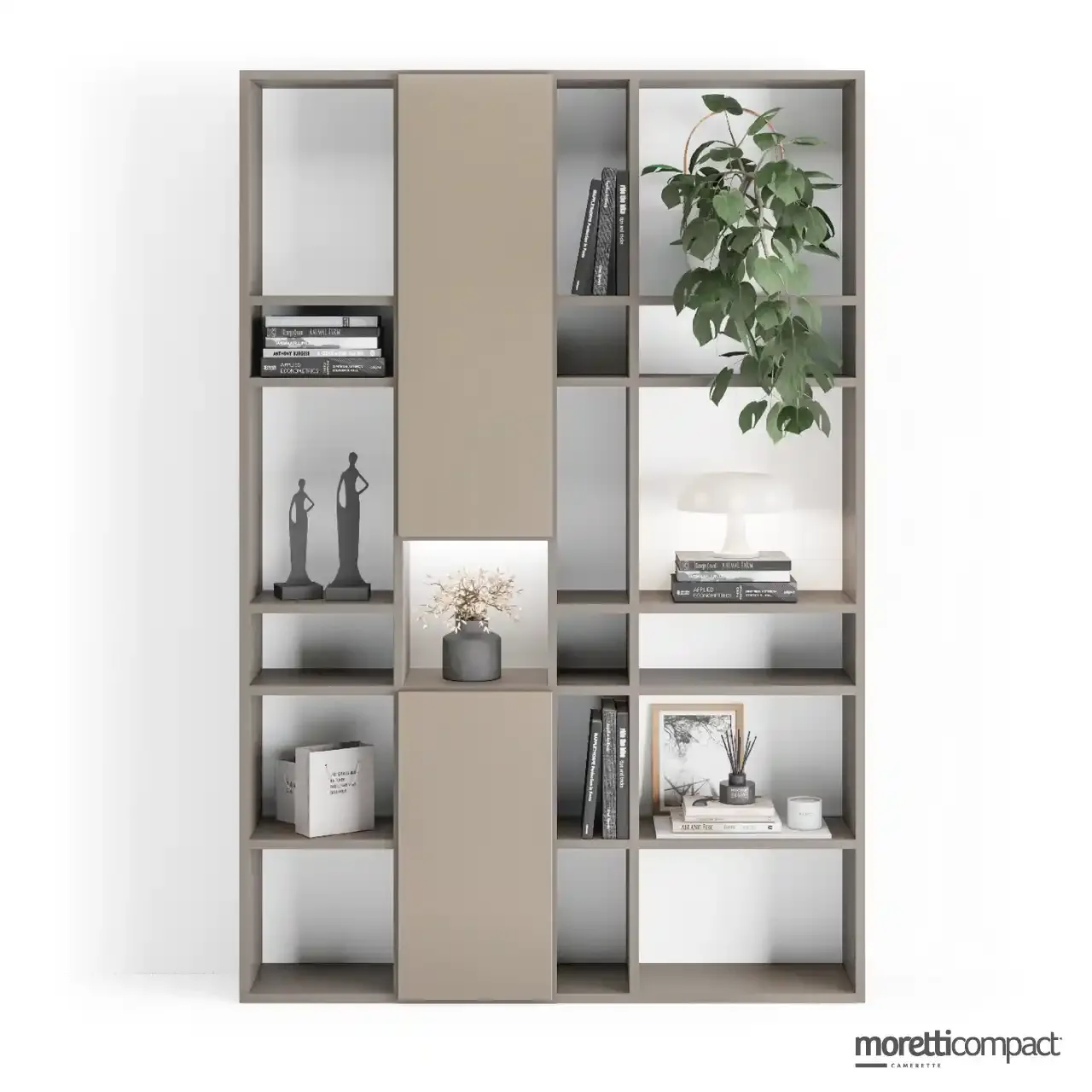 Libreria Outline Moretti Compact da terra con vani chiusi