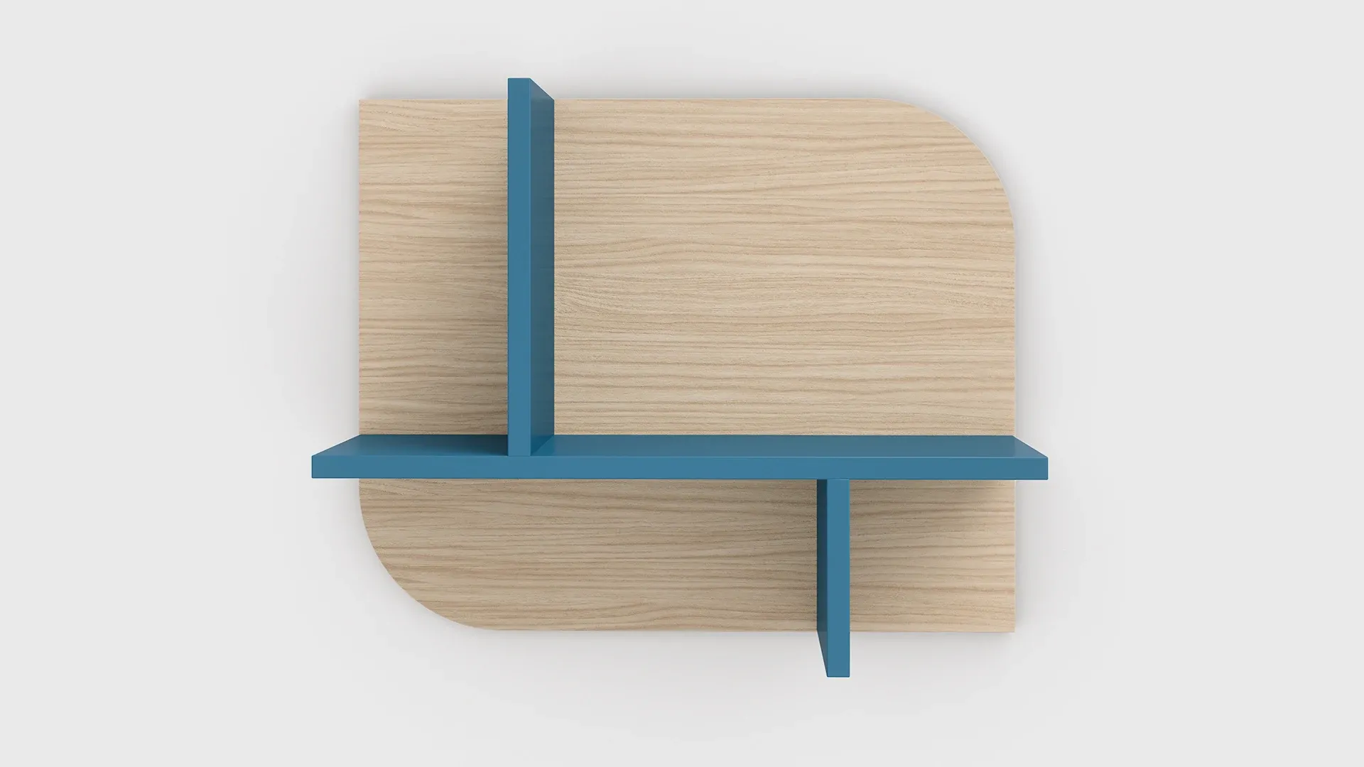 Casellario Cloud Nidi in legno con mensole blu scontornato