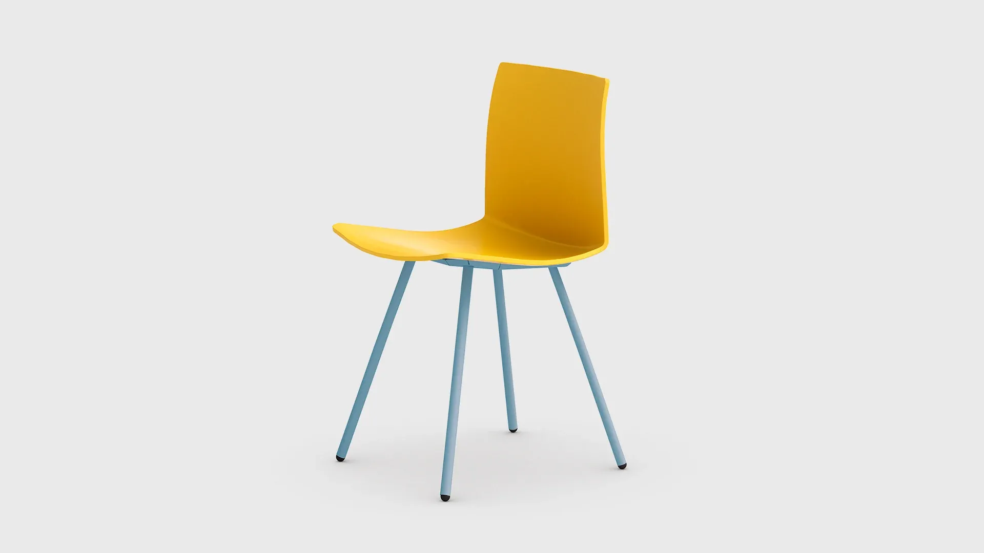 Sedia Join Nidi gialla con gambe azzurre scontornata