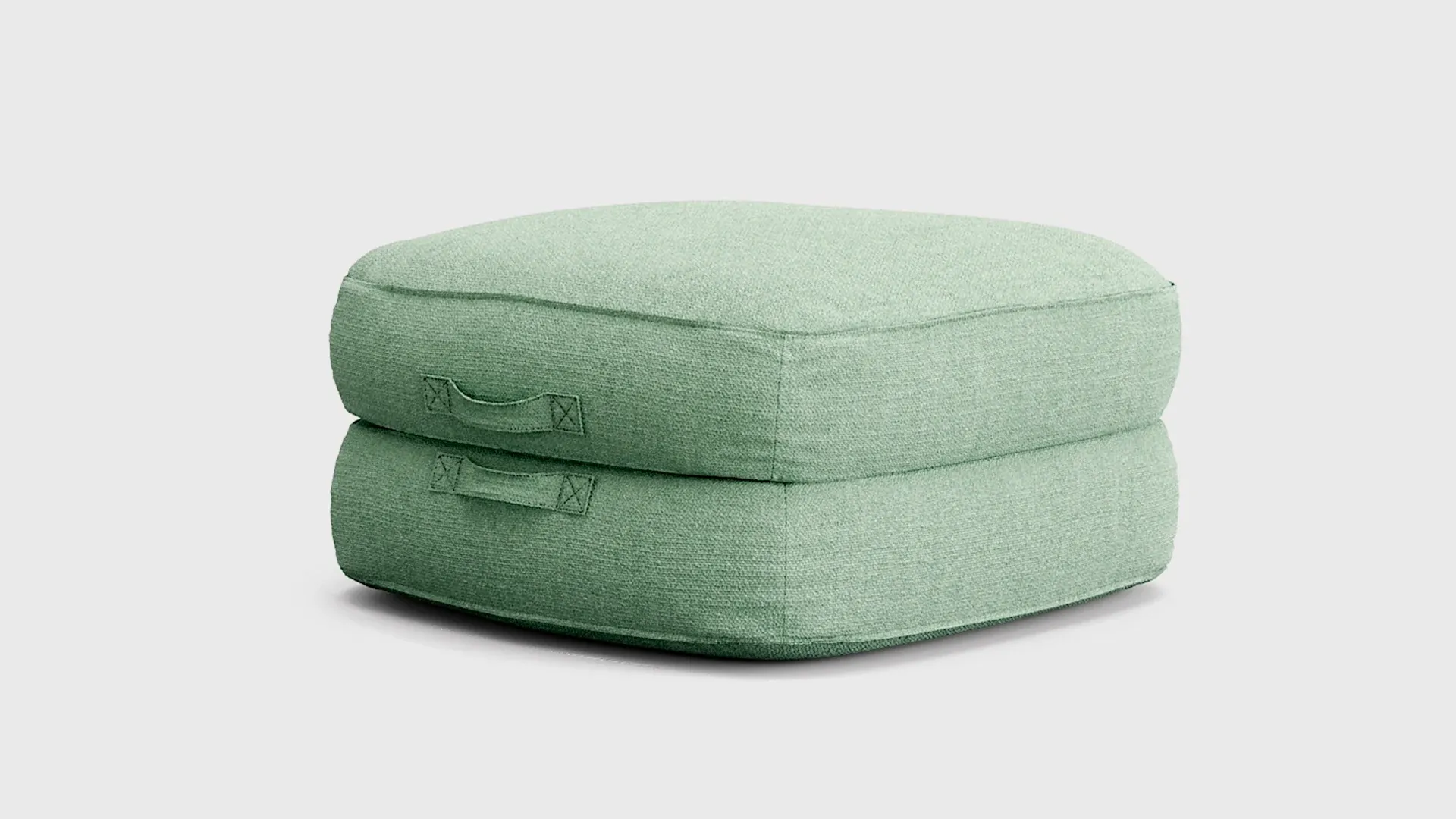 Pouf Dots Nidi verde chiuso con maniglie scontornato