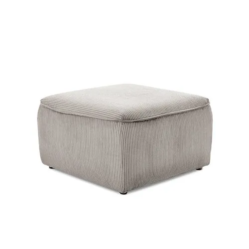 Pouf Twist Aerre Divani quadrato in tessuto grigio chiaro con angoli arrotondati