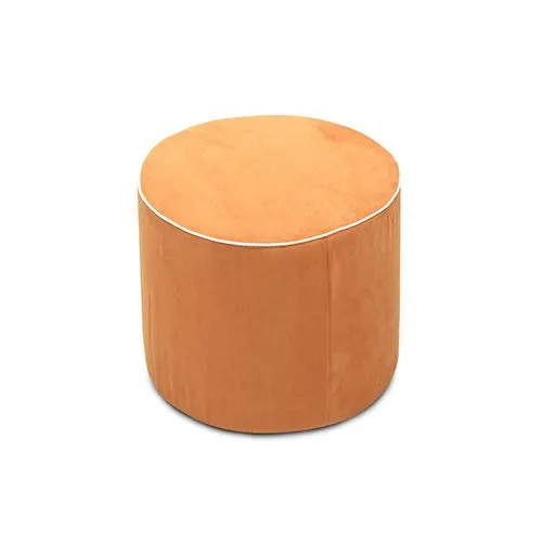 Pouf Tondo Aerre Divani arancione cilindrico con bordino chiaro