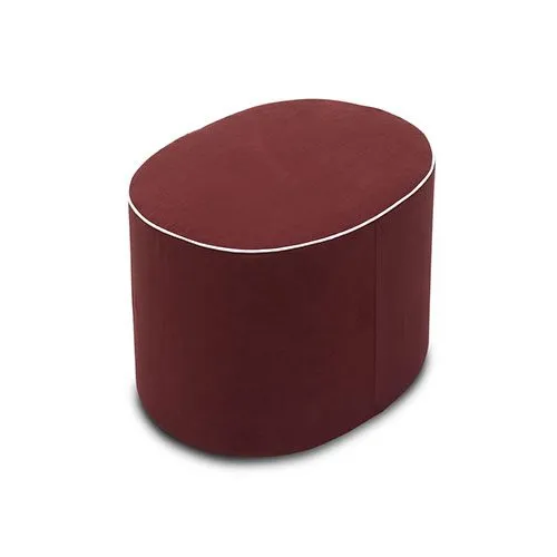 Pouf Ovale Aerre Divani bordeaux con bordino bianco