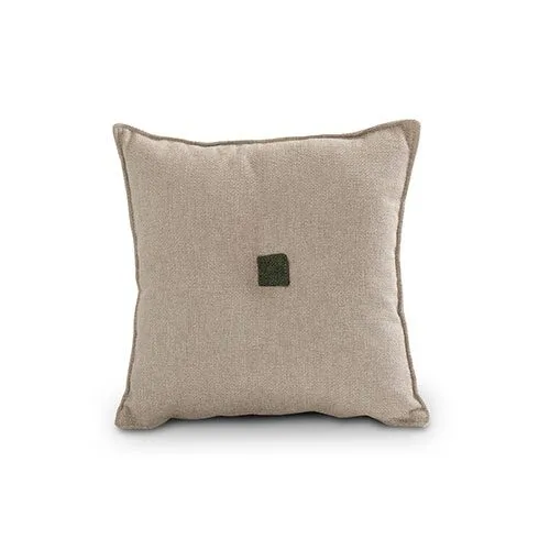 Cuscino Patch Aerre Divani beige con toppa centrale scura