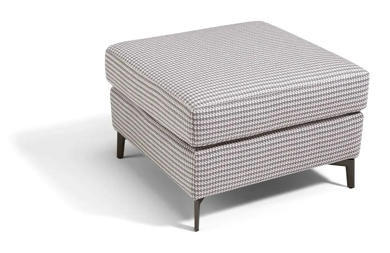 Pouf 05 Dienne quadrato su gambe in ferro bronzato