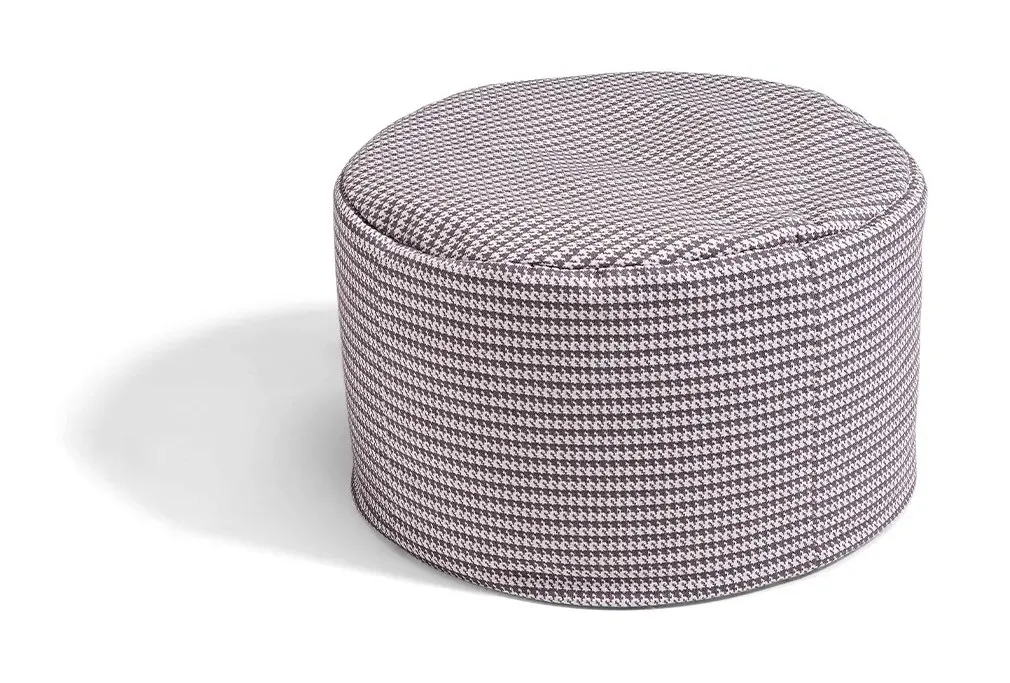 Pouf rotondo 07 Dienne a tamburo in tessuto rosato
