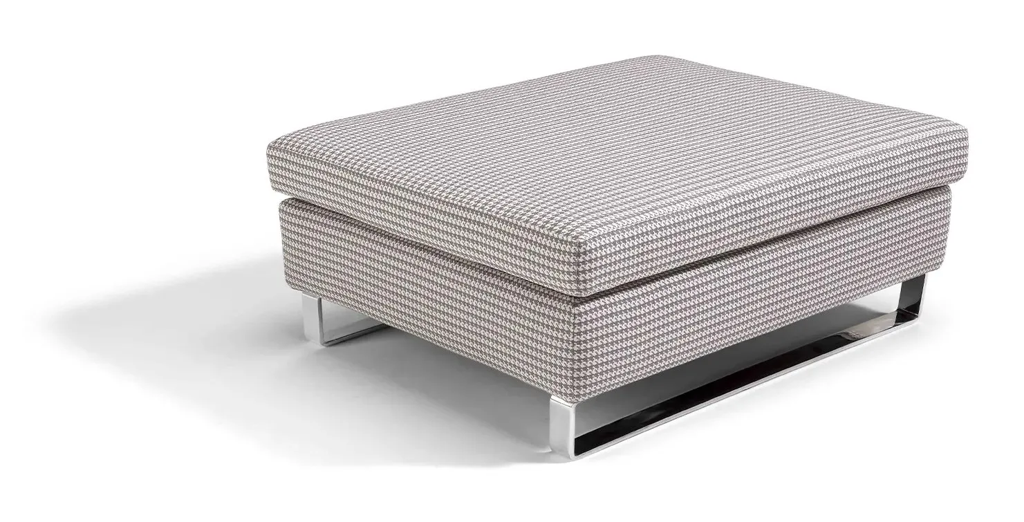 Pouf 01 Dienne rettangolare grigio chiaro su piedi in ferro