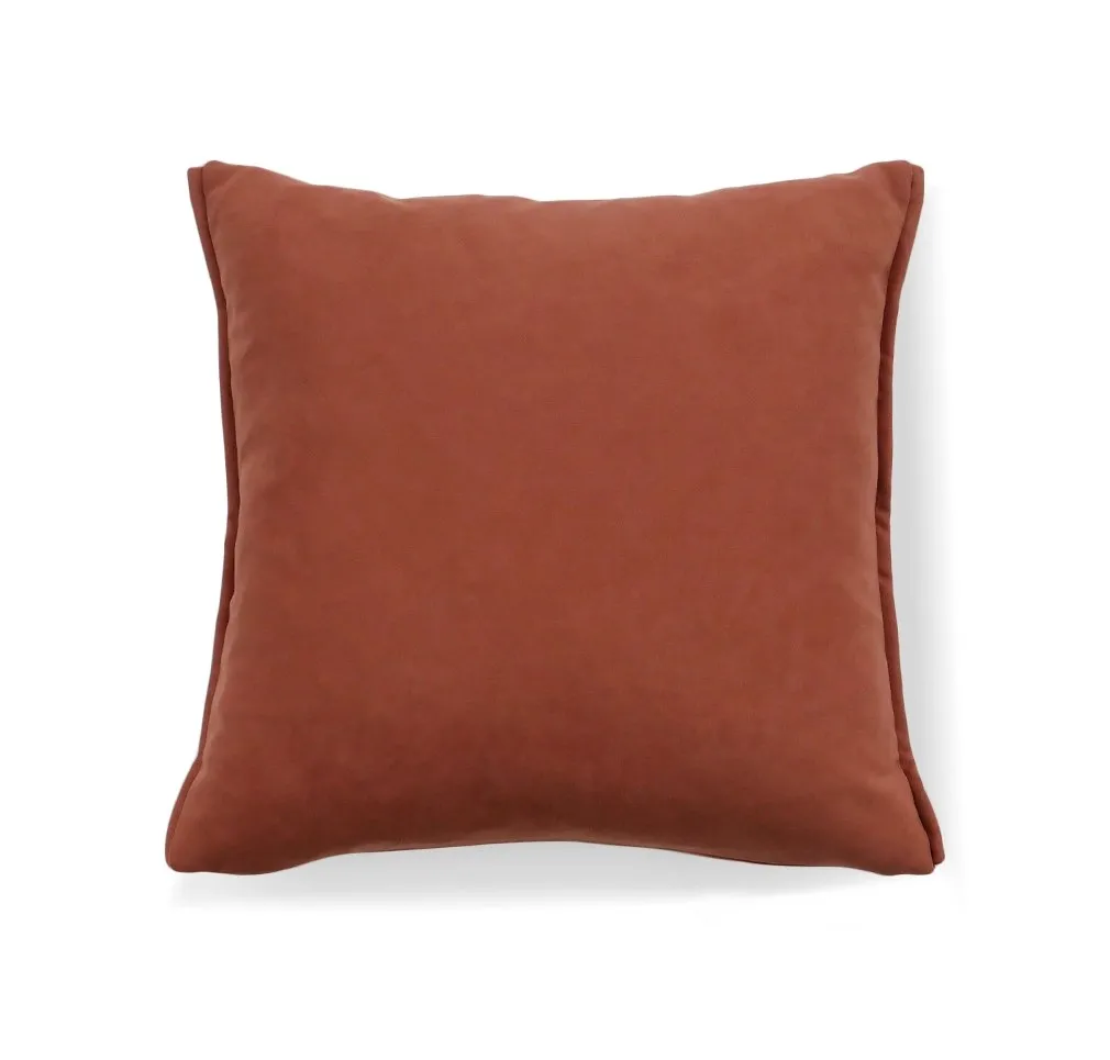 Cuscino quadrato E10 Dienne color ruggine con cordoncino