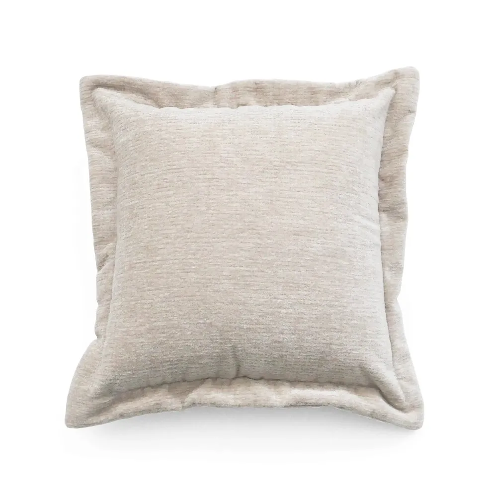 Cuscino quadrato E13 Dienne color crema con cornice sottile