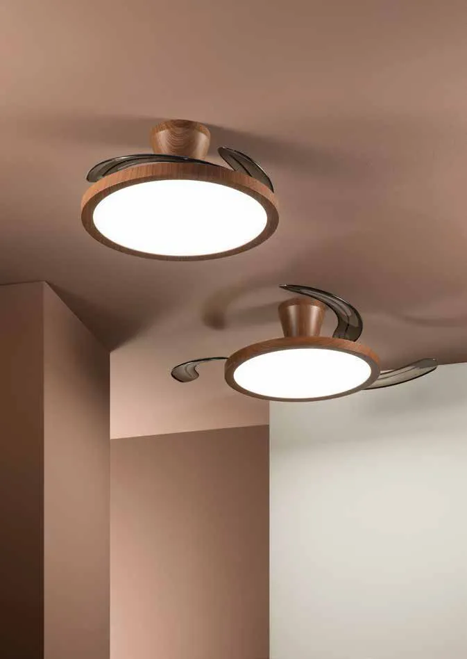 Ventilatori Condor Fan Europe effetto legno con pale aperte