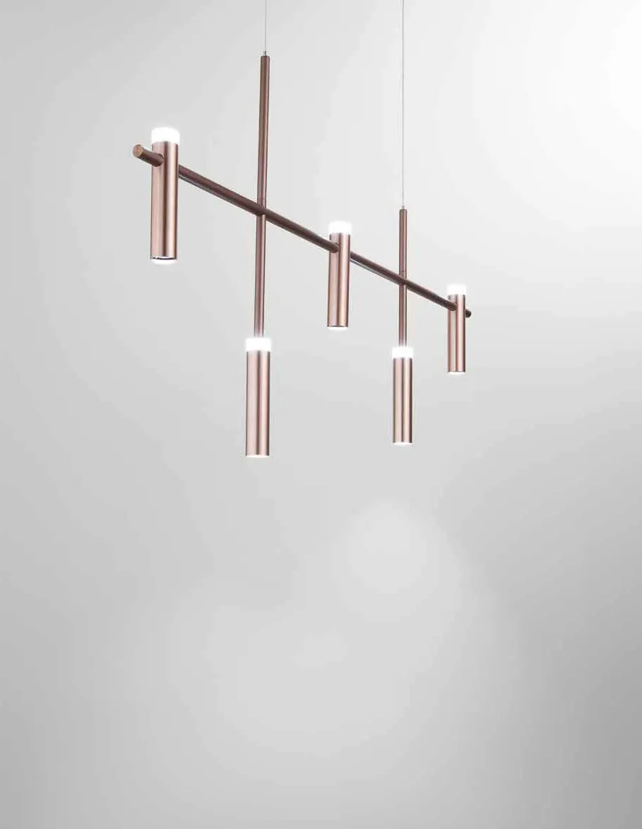 Plafoniera Candle Fan Europe a cinque luci ramata