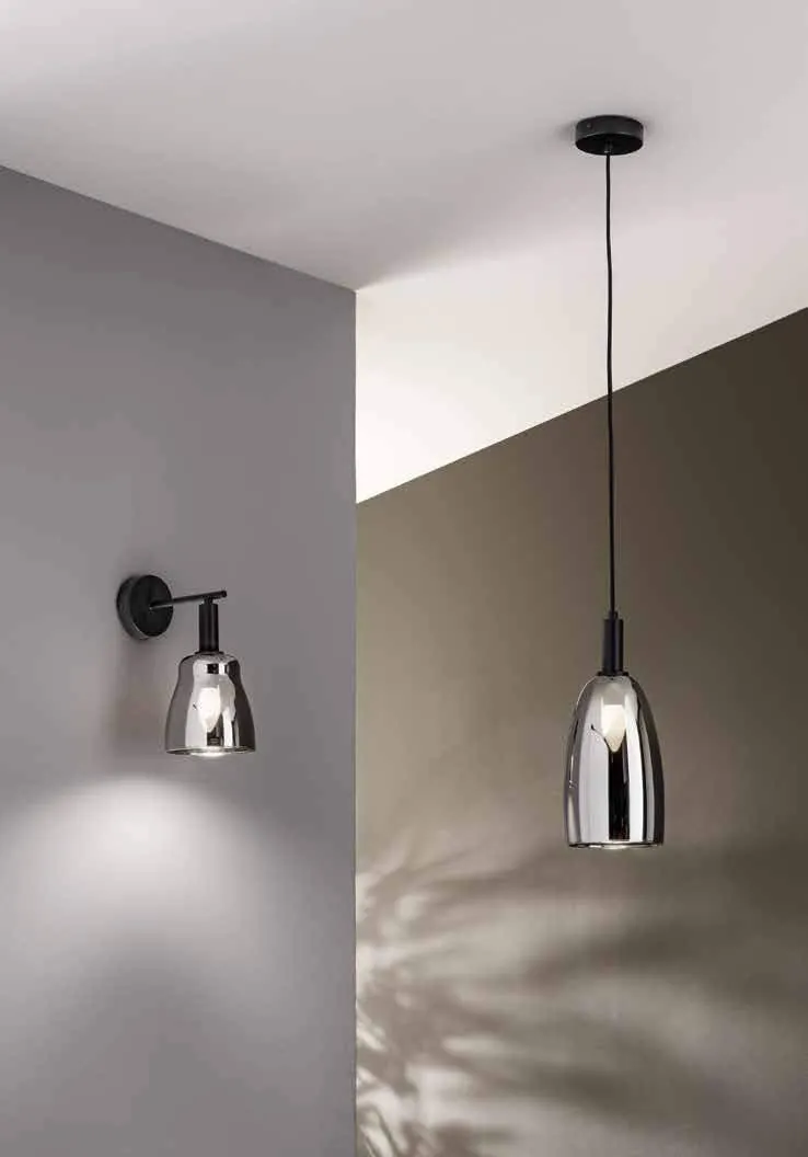 Applique e sospensione Weizen Fan Europe in vetro cromato
