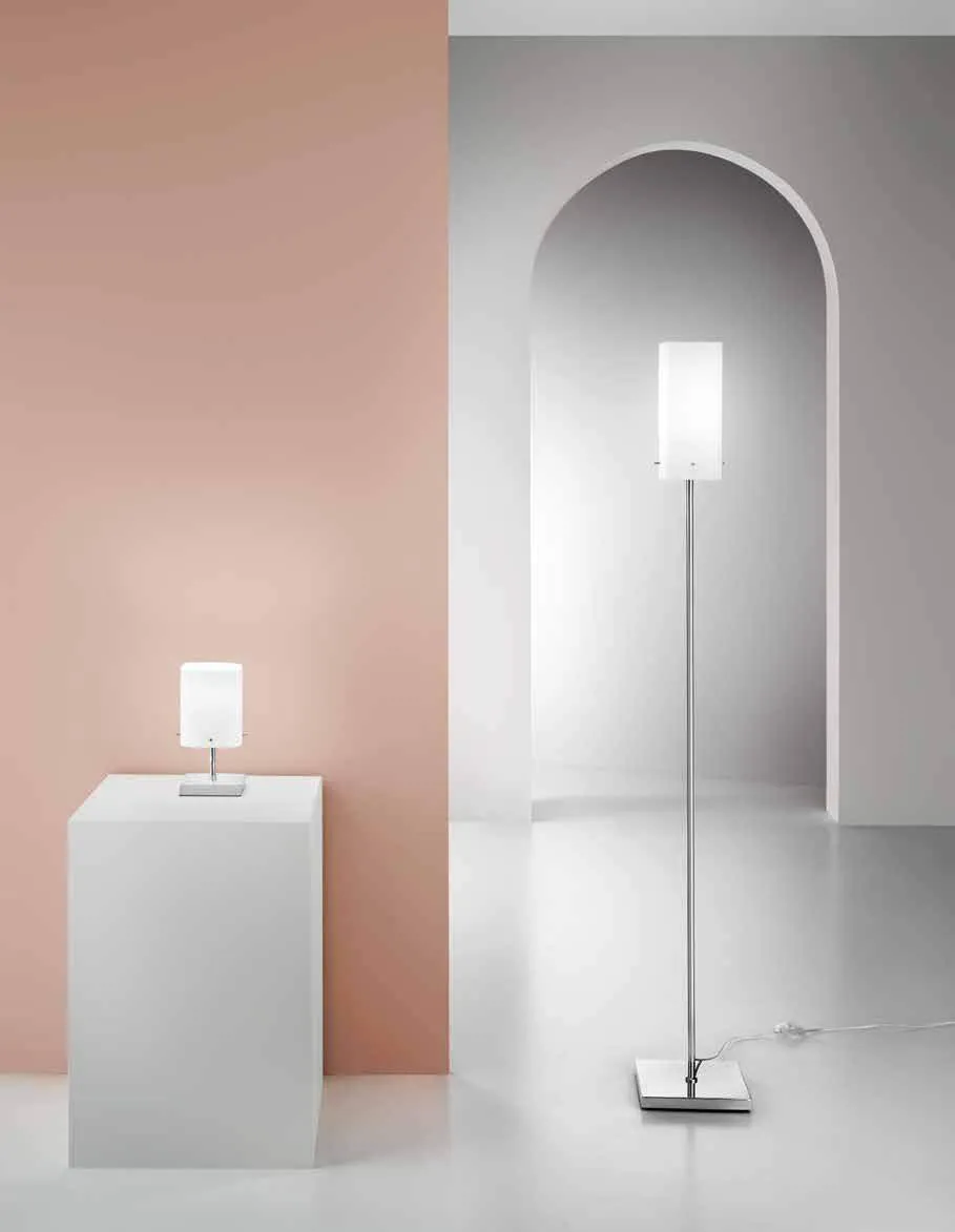 Lume e piantana Square Fan Europe in vetro bianco