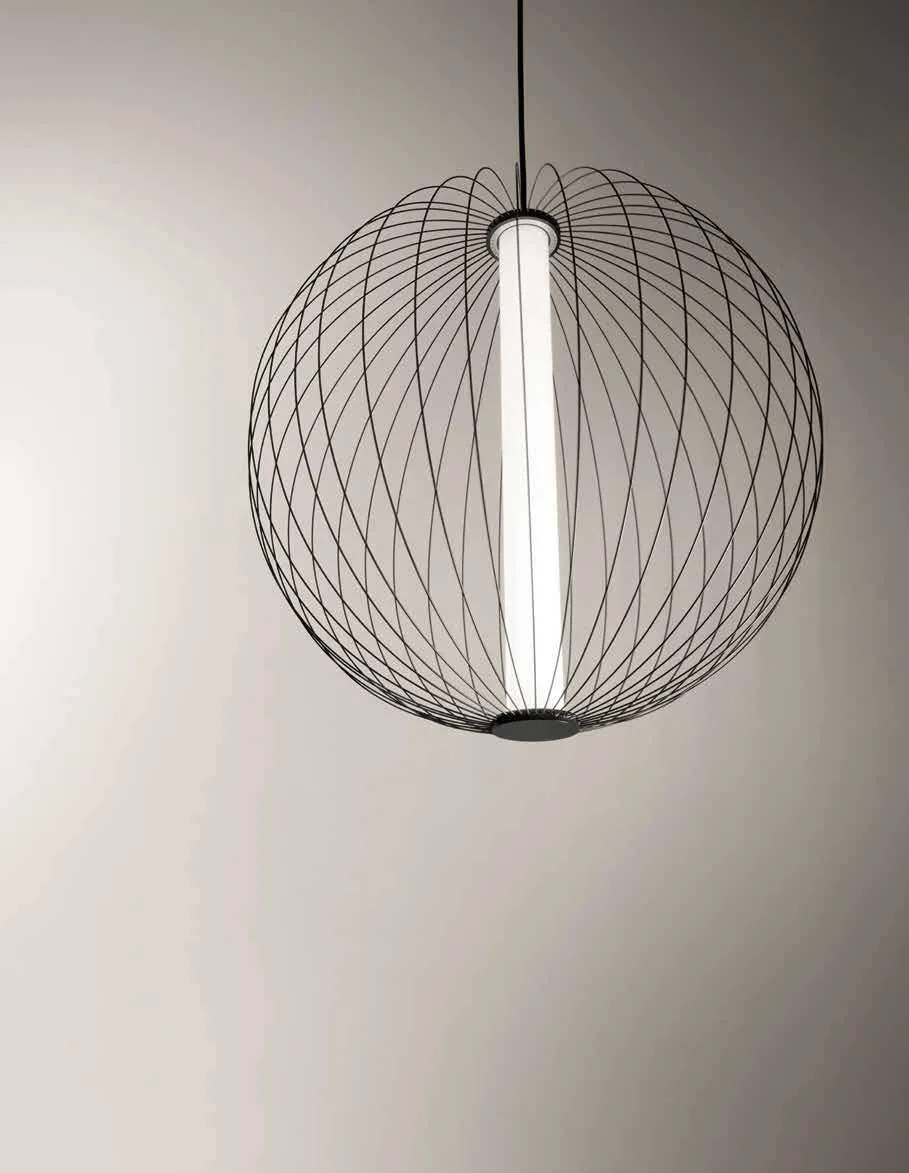 Sospensione a sfera Sextant Fan Europe con tubo luminoso