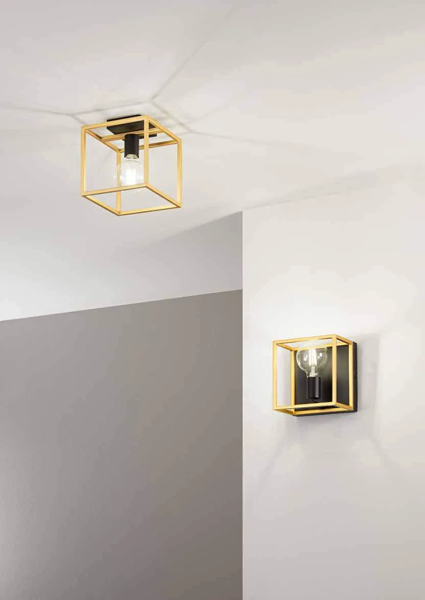 Plafoniera e applique Kimera Fan Europe a cubo dorato