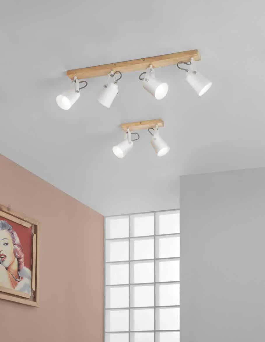 Applique Eda Fan Europe a quattro e due luci in una stanza rosa