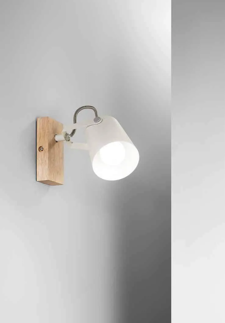 Applique Eda Fan Europe singola con diffusore bianco