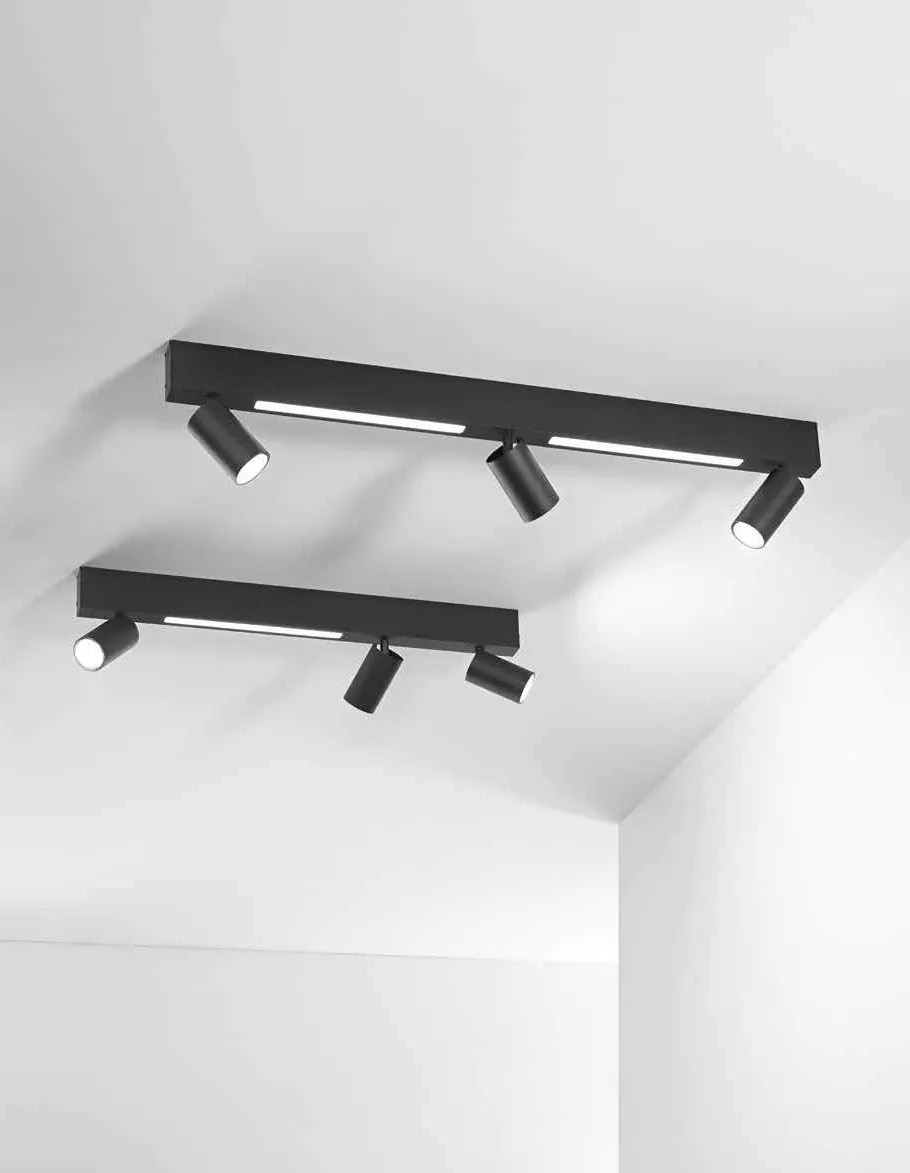Barre Oriented Fan Europe nere con spot orientabili