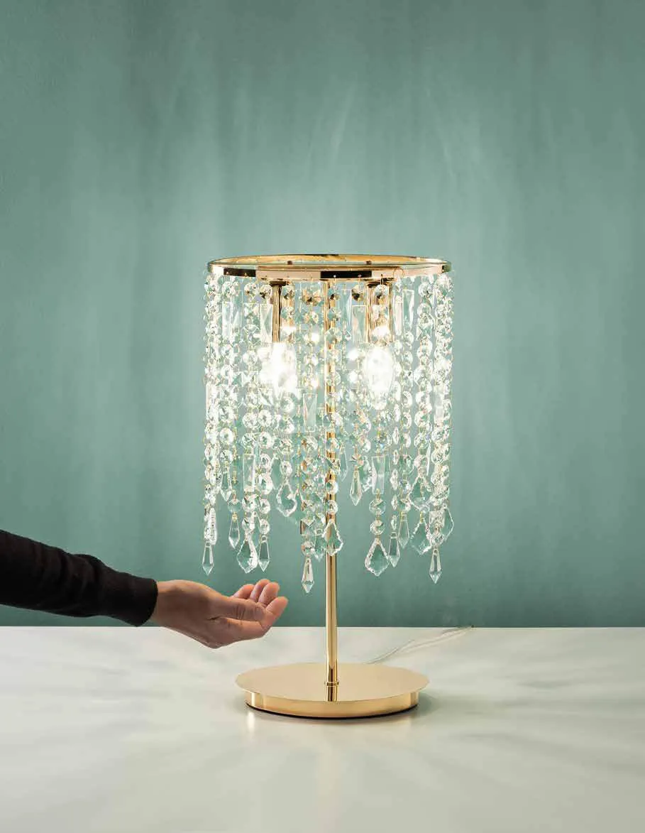 Lume Breeze Fan Europe oro con cristalli pendenti