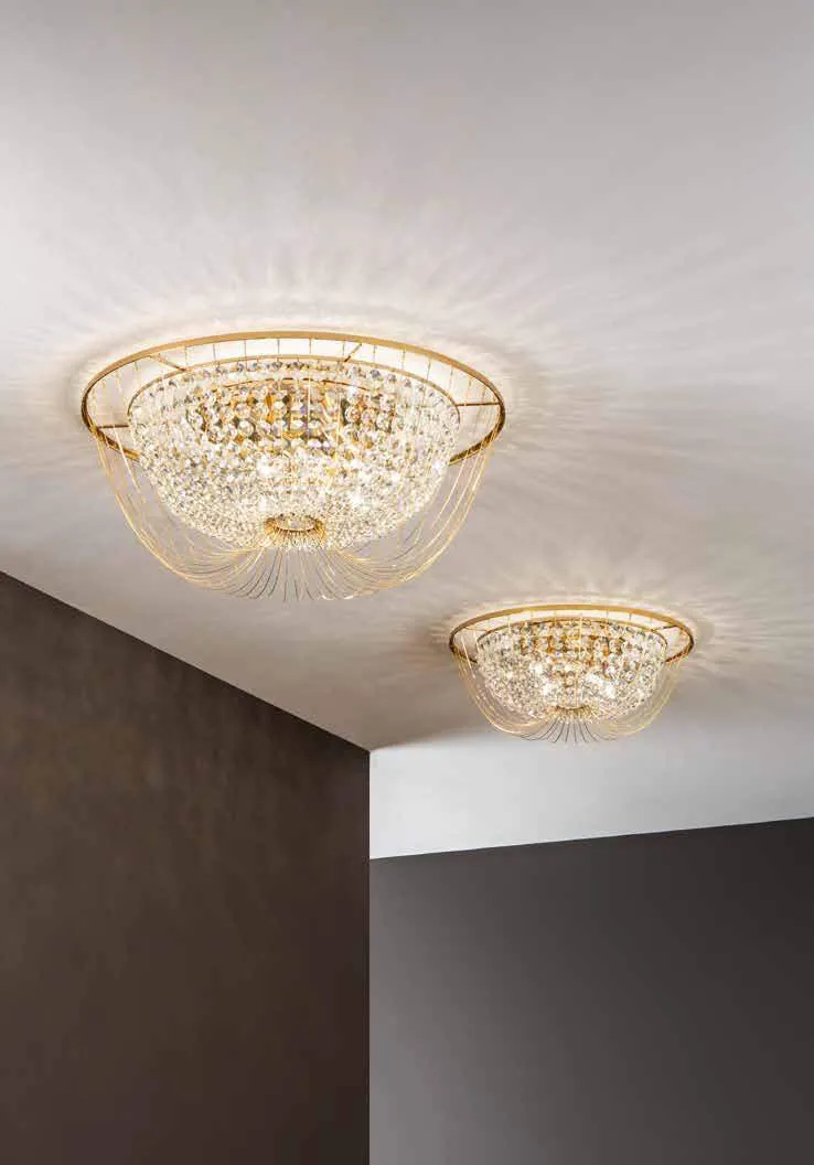 Plafoniere Vienna Fan Europe oro in cristallo