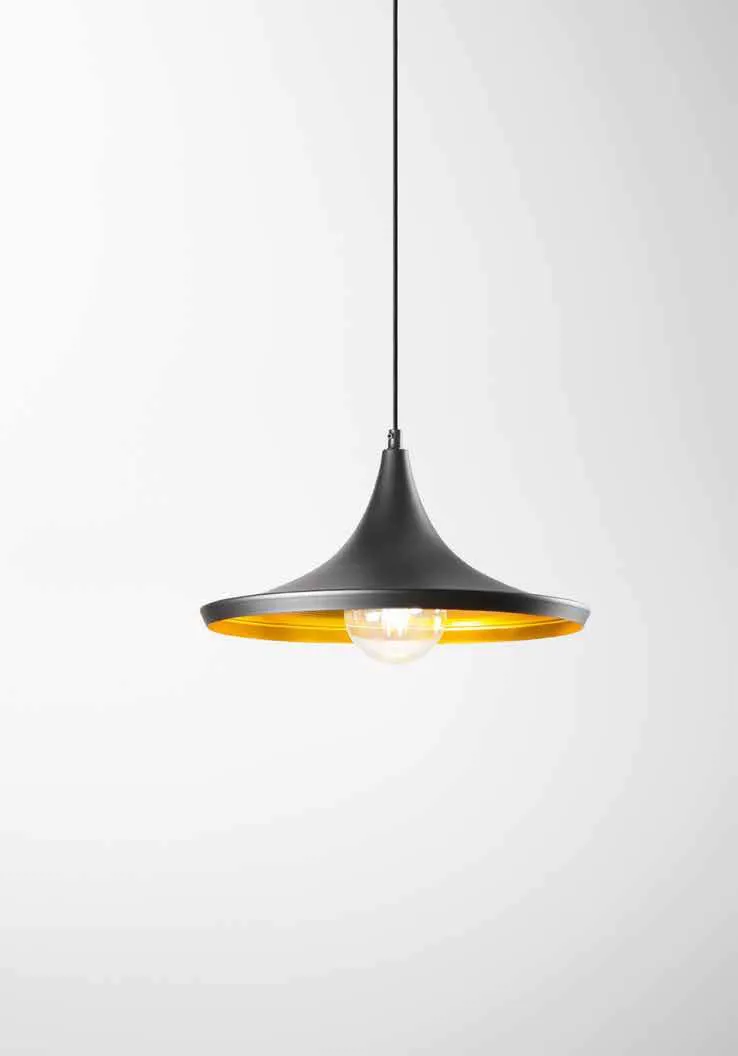Sospensione Broadway Fan Europe nera con interno oro