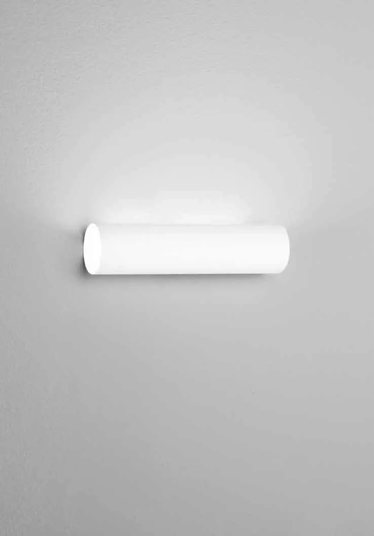 Applique Roller Fan Europe cilindrica in gesso bianco