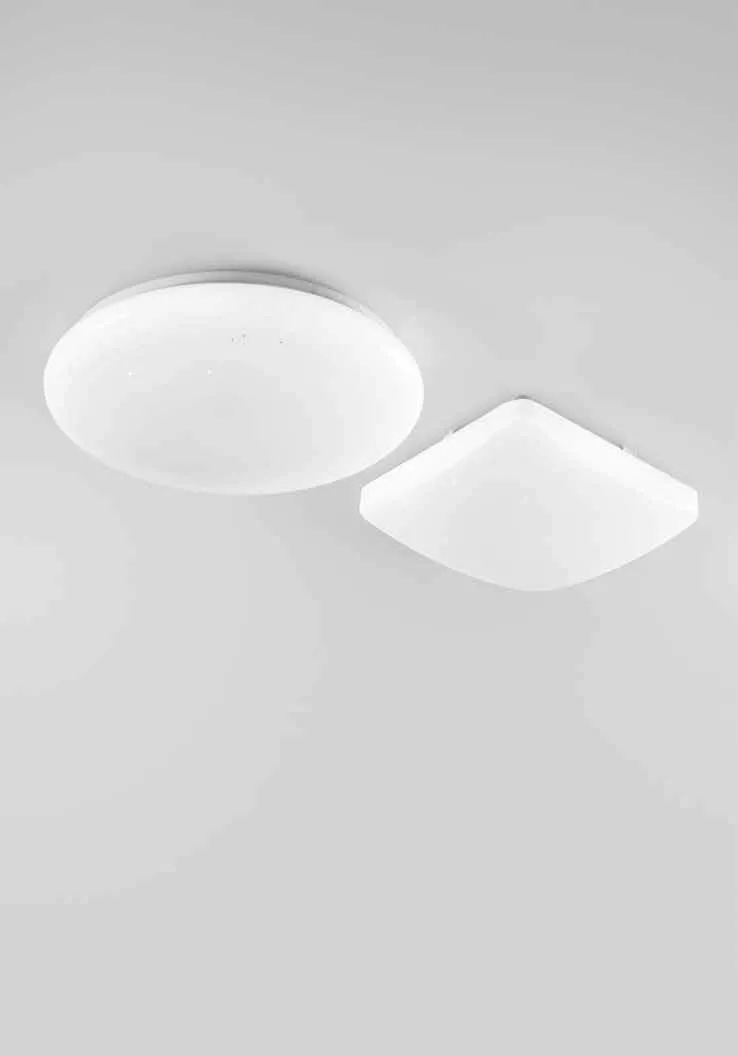 Plafoniere Moon Fan Europe tonda e quadrata con effetto stellato