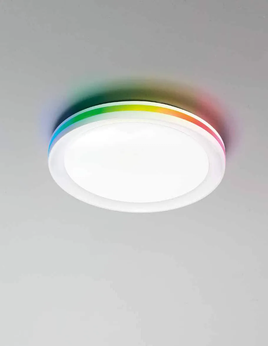 Plafoniera Makeup Fan Europe con alone colorato arcobaleno