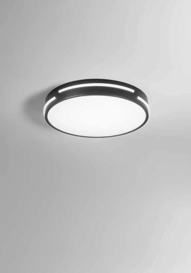 Applique Pangea Fan Europe nera con linee luminose