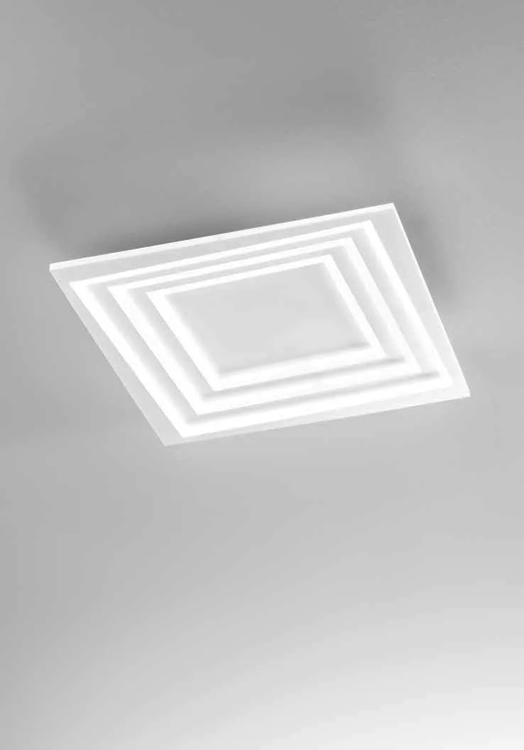 Plafoniera Hypnotic Fan Europe quadrata a cornici concentriche