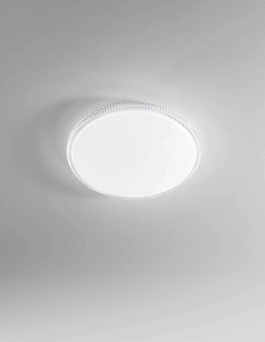 Plafoniera Pixel R Fan Europe tonda su soffitto bianco