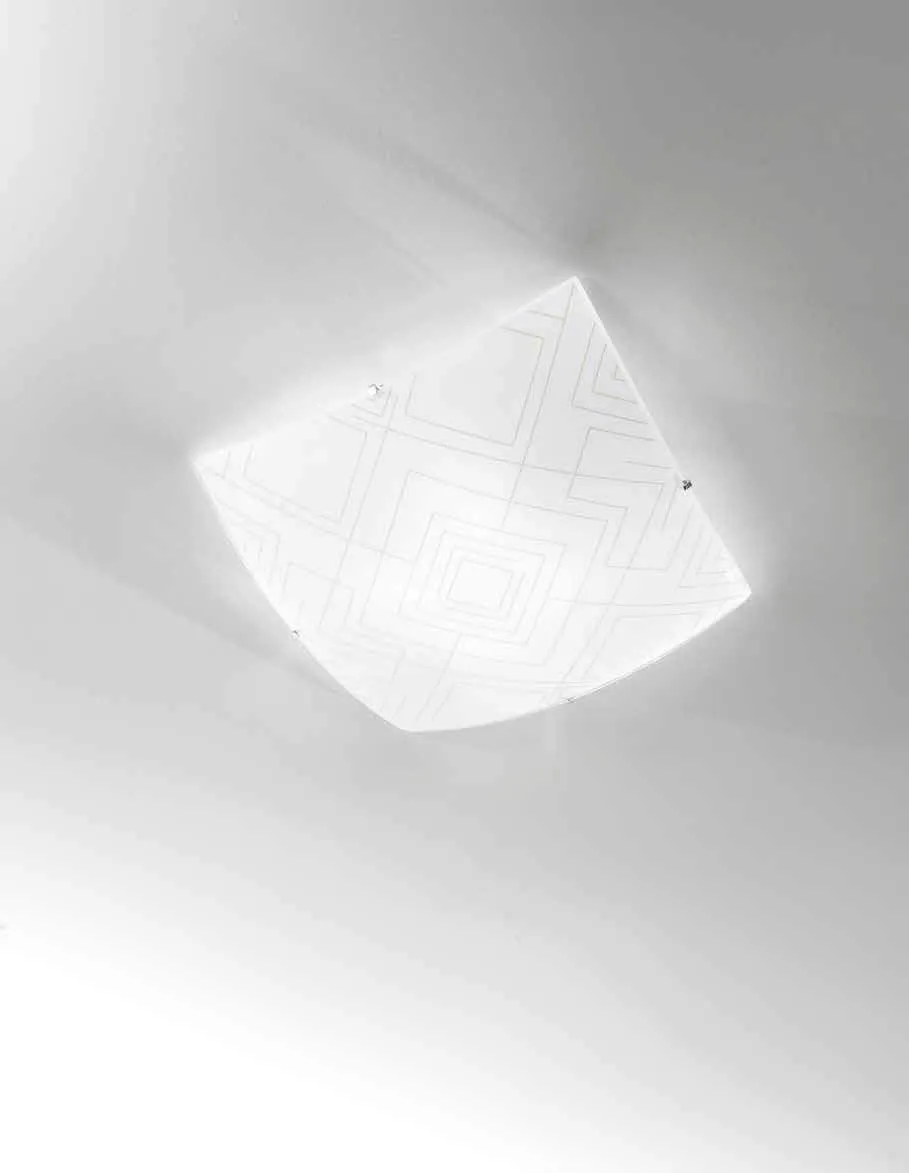 Plafoniera Vector Fan Europe quadrata con decori a rombi