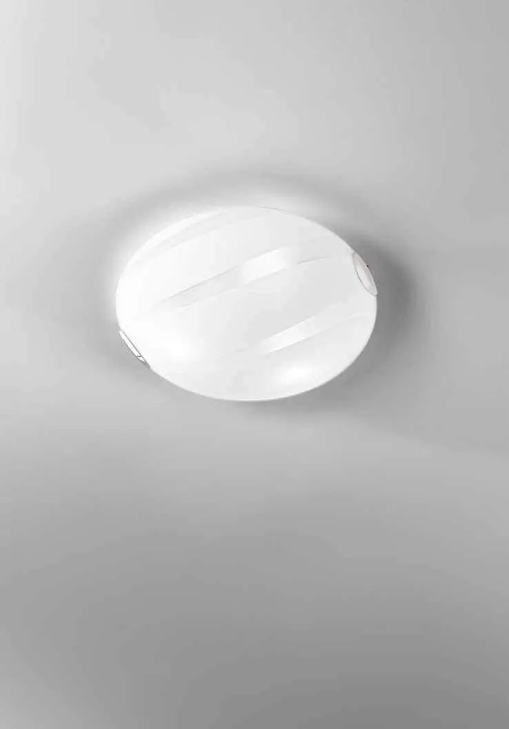 Plafoniera Cri Fan Europe in vetro bianco satinato liscio