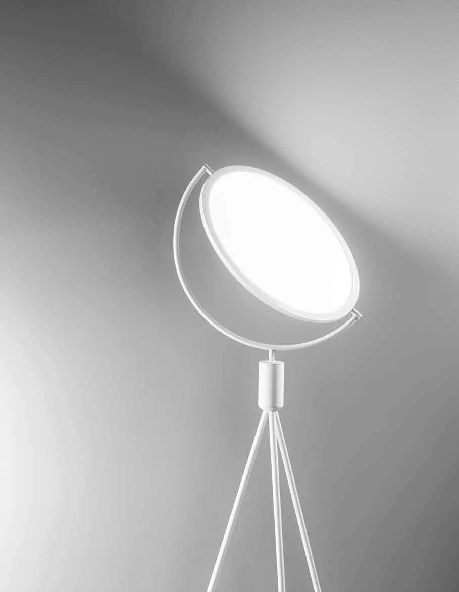 Piantana Radar Fan Europe bianca con disco luminoso orientabile