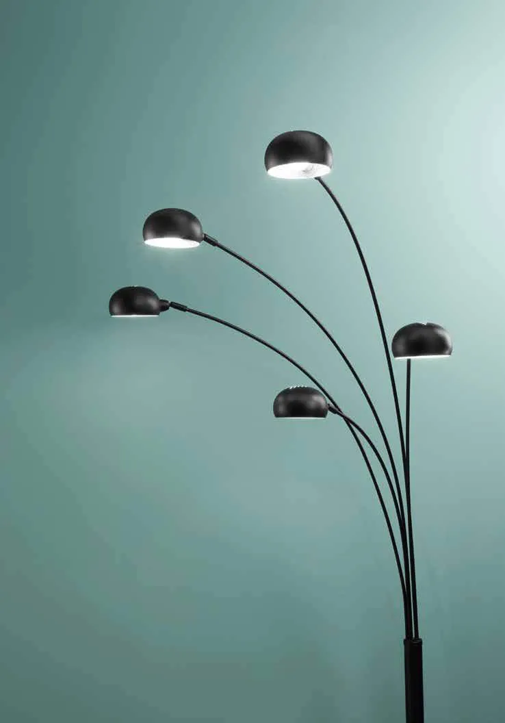 Piantana Eracle Fan Europe nera con cinque diffusori orientabili