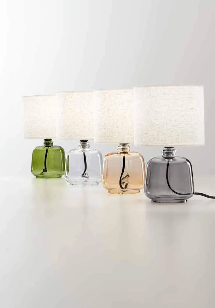 Lampade da tavolo Emerald Fan Europe in vetro verde, trasparente, ambra e grigio