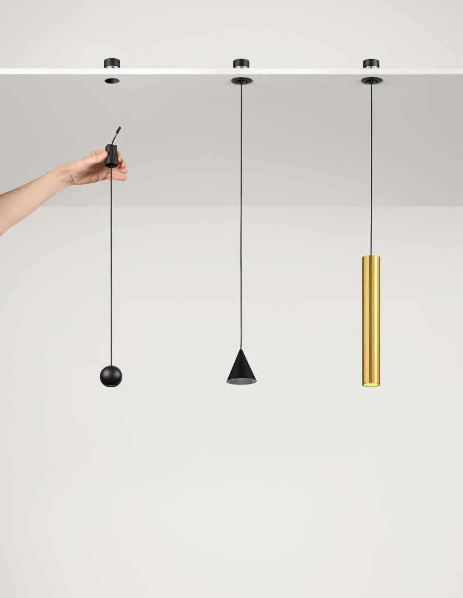 Sospensioni Shift Ball, Kon e Tubo Fan Europe appese al soffitto